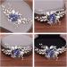 ISLHJDD Women Sapphire Crystal Blue Flower Headpiece Leaf Pearl Hair Vine Comb Wedding Hair Accessory Decorative for Bride Bridesmaid Girls - Buy Online on GoSupps.com