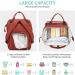 Viedouce Baby Diaper Backpack - Waterproof Oxford Large Capacity Bag with Diaper Support & Stroller Belts - Multifunctional Brick Red - Buy Online on GoSupps.com