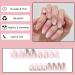 24Pcs Short Coffin French False Press On Nails with Rhinestones Gradient - Nude Pink Stick on Nails for Women - Removable Glue-on Acrylic Fake Nails - Buy Online on GoSupps.com