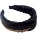 Topkids Accessories Leather Chain Knot Alice Bands Adult Women Hair Accessories for Women Hair Bands for Women Thick Headband Womens Headbands Head Bands Adult Women Wide Headbands (Black) - Buy Online on GoSupps.com