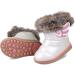 MINBEI Baby Girls Waterproof Snow Boots - Soft Leather Toddler Girls Winter Booties (Size 7 UK Child) - White - Buy Online on GoSupps.com