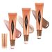 3 Pcs YU KUI LX Liquid Beauty Stick  Highlighter Makeup  Blush Stick  Liquid Highlighter  Contour StickMultifunctional Beauty Stick Beauty Cream With Cushion Applicator (01+03+05) 3 PCS(Blush 01 + Highlight 03 + Con...