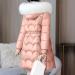 Pink Padded Jacket for Women | Slim Fit Faux Fur Parka with Hood | Winter Warm Outwear (Size: Medium) - Buy Online on GoSupps.com