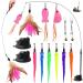 winbarry Cat Feather Toys Interactive Cat Toys 13 Pcs Cat Toys for Indoor Cats Adult Interactive Cat Toys for Indoor Cats Kitten to Keep Cat from Getting Bored