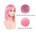 Meiriyfa Pink Short Bob Wig with Ponytail - Smooth Medium-Length Synthetic Wig for Women's Daily Use Parties & Cosplay - 30cm Rose - Buy Online on GoSupps.com