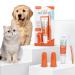Dog toothpaste and Toothbrush Cat Toothbrushs Finger Toothbrushs 3pcs Pet Dental Care Set with Beef Flavor Dog Teeth Cleaning Dog Tartar Remover Fresh Breath Reduce Plaque