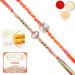 Ghasitaram Gifts Rakhi for Brother Rakhis Online - Set of 2 6300 6371 Fancy Rakhis with 200 GMS of Besan Barfi and 200 GMS of Kaju Katli