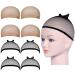 URAQT Wig Caps 8 Pcs Stretchy Nylon Stocking Wig Cap Ultra Thin Unisex Wig Cap to Hold Wig in Place for Women Men Breathable Wig Net Cap for Long Short Hair 4 Mesh Black+4 Beige