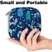 Menstruation Pad Bag with Zipper | Stylish Women's Napkin & Tampon Organizer | Blue Forest Animal Pattern - Buy Online on GoSupps.com