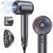 llano Hair Dryer with Diffuser Fast Drying 1500W Motor &10 5000 RPM Professional Hair Dryer with 500 Million Ions for Curly and Straight Hair Low Noise/Lightweight/Mini Great for Travel and Home Pearl Grey
