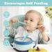 Vicloon Baby Fork and Spoon Set - Silicone Self Feeding Utensil for Infant Toddler - Easy Grip Toddler Cutlery Kit - Blue - Buy Online on GoSupps.com