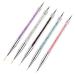 Lyydan gel brush for nails 5 pieces double head acrylic brush for nails & nail art dotting tool nail art dotting pens for points and for marbleing