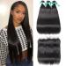 ALLRUN Brazilian Straight Hair 3 Bundles with Frontal(26 28 30+20 Inch) 13x4 Ear To Ear Lace Frontal With Bundles Unprocessed Virgin Human Hair Bundles With Frontal Natural Color 26 28 30+20 Inch Bundles with Frontal