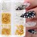 6 Grid/Box Mini Metal Rivet Punk Nail Charm Gold Silver Nail Charms for Acrylic Nails Cone Nail Art Studs Alloy Spike Studs Nail Jewels Nail Rivets Nail Stud Cone Spikes Nail Art Charms Nail Supplies