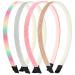 WLLHYF Glitter Headband 4pcs Plastic Sparkly Cute Non Slip Chunky Hairbands Thick Bling Confetti Rainbow Hair Bands with Teeth Little Girls Colorful Hair Accessories (Solid color - black tail)