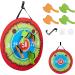 CHANG HUI Large Foam Axe Throwing Game Set for Kids Indoor Outdoor 27.6" Target Game 4 Foam Axes Throwing Game Toy Easy Fold Target Includes 3 Type Hook Axe Dart