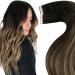 LAAVOO REAL HAIR Extensions Tape Balayage Brown Invisible Tape In Extensions Real Hair Black Ombre Brown With Caramel Blond Hair Extension Real Hair Tape smooth 50g 20pcs #1b/4/27 55cm-20Pcs 3.1 #1b/4/27