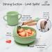 Bebefant Silicone Baby Weaning Set | Suction Bowl, Plate, Cup, Bib, Cutlery | Baby Led Weaning 6-Piece Set - Green - Buy Online on GoSupps.com