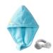 Microfiber hair towel - hair towel wrap hair towel turban with loop and button closure super absorbent fast drying hair towel blue