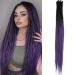 Dsoar thin 0.6cm synthetic dreadlock extensions handmade 24 inches 20 strands crochet hair long crochet braids hip-hop soft dreads hair extensions 24inch-two colors 2-purple#