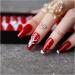 Christmas Reindeer Fake Nail Patches - Hand Painted Red 3D Acrylic Crystal Tips - Buy Online on GoSupps.com