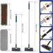 KNFFSAAJL Long Handle Scrub Brush 3 in 1 Tub Tile Scrubber with 46 inches Extendable Long Handle Stiff Bristle Shower Scrubber with 360 Degree Rotatable Head Wiper Strip Replaceable Sponge Head for Wa Blue dual - Buy Online on GoSupps.com