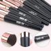 Professional 18-Piece Makeup Brush Set - Premium Synthetic Foundation Eyeshadow & Blush Brushes | Black & Gold | International Shipping - Buy Online on GoSupps.com