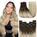 Youngsee real hair extensions clip balayage clip in extensions real hair brown blonde blond 35cm extensions clip in real hair thick hair extensions real hair clip in hair extensions clip in 120g 7pcs #4/14/60