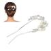 Honbay Korean Fashion Hair Accessory U-shaped Crystal Rhinestone Pearl Hairpin Hair Clip Hair Stick Hair Fork (B)