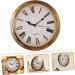 HOMSFOU 2pcs Retro Wall Clock Safety Wall Clock Storage Wall Clock Wall Hanging Clock Household Goldenx2pcs 25*7cmx2pcs - Buy Online on GoSupps.com
