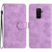 Folding Flower Pattern Cover for Samsung Galaxy A6 Plus | PU Leather Stand & Pocket Violet - Buy Online on GoSupps.com