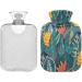 NAANLE Jungle Plants Hot Water Bottle 2L | Transparent Lid for Menstrual Cramps & Pain Relief | Hand & Foot Heat Therapy - Buy Online on GoSupps.com