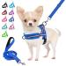 Eyein no-pull dog harness with leash dishes with soft padded reflective adjustable breast dishes for puppies small dogs large dogs pets cats (dark blue XS) dark blue XS