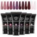 Modelones polygel set with 6 colors nude pink purple natural poly gel nails yourself set quick extension building acrylic gel for starter nail art nail design make C-polygel Elegant purple 15 ml (1 Pack)