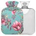 NAANLE hot water bottle with cover tulip spring flowers Transparent hot water bottle heat bottle for back pain relief handfoot warmer neck hot and cold therapy 1l