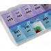 14 Compartments Pill Organizer Box - Weekly AM/PM Classic Pill Planner Purple & Blue - Order Internationally - Buy Online on GoSupps.com