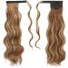 FESHFEN Long Wavy Ponytail Extensions 60cm Body Wavy Wrap Around Hair Brown & Blonde | Curly Clip in Synthetic Hairpiece for Women & Girls - Buy Online on GoSupps.com