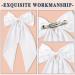 ZhongShuang Cream Colour Hair Bow Cream Colour White Big Hair Bows for Women Solid Color Bow Hair Clips with Long Ribbon French Barrette Clip Soft Satin Silky Hair Bows Cute Gifts for Women Girls - Buy Online on GoSupps.com
