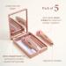 Minara Travel Makeup Brush Set of 5 with Mirror | Stylish Pouch | Perfect for Women | International Shipping - Buy Online on GoSupps.com