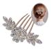 Bridal Bride Hair Accessories Flower Alloy Leaf Hair Pin Wedding Hair Piece Pins for Women Mother of Bride Handmade Comb Multicolored Hair Accessories for Wedding and Party