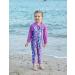 weVSwe Baby Boy Swimsuit UPF 50+ Sun Protection Rash Guard with Crotch Zipper | Purple Fish Scales | 0-3 Years - Buy Online on GoSupps.com