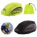 Zimoer 2 pieces bike helmet rain protection helmet rain protection reflective bicycle helmet reflectors cover helmet cover rain cover helmet cover bike high visibility for all helmets (green black)