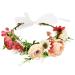Boho Flower Headband Floral Hair Wreath for Women Girls  Adjustable Garland Crown Headpiece for Bride Wedding Accessories