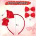 Greoer Red Ribbon Headband Soft Satin Red Bowknot Hairband with 2 Pieces Red Hair Bows Bow Headband Hair Accessories for Women and Girls for Birthday Daily Decoration Back to School Accessories - Buy Online on GoSupps.com