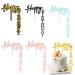 6 Pcs Right-Angled Shape Cake Toppers Acrylic Happy Birthday Cake Topper Cupcake Decoration Vertical Cake Pick Decor Party Supplies for Birthday Party Cake Desserts Decoration Supplies