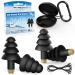 Ear Plugs for Airplane Ear Pressure Relief 2 Pairs Adults Soft Silicone Reusable Airplane Ear Plugs 26dB with Silicone Connector Cord Travel Essentials for Flying Ear Protection Earplugs for Plane Gold