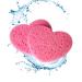 Compressed Cosmetic Spa Facial Sponges Heart Shaped Cleansing Wood Pulp