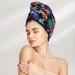 Hair Towel Wrap - Quick Drying Towel Turban with Button | Tropical Palm Leaves Design - Buy Online on GoSupps.com