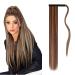 Jjstar 70 cm long smooth ponytail hair part synthetic hair extension braid extension for women girls (ashy medium brown/ashblond)
