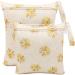 Felfang diaper bag 2 pieces of wetbag organizer bags naspacks diaper bag fabric diapers pockets with reusable fabric (cactus) (yellow flower)